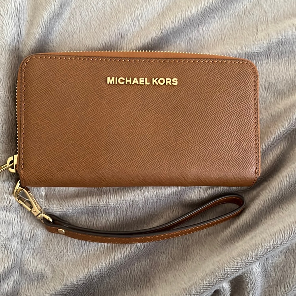 Michael Kors Camel Wristlet/Wallet